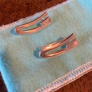 Gucci sterling silver logo earrings